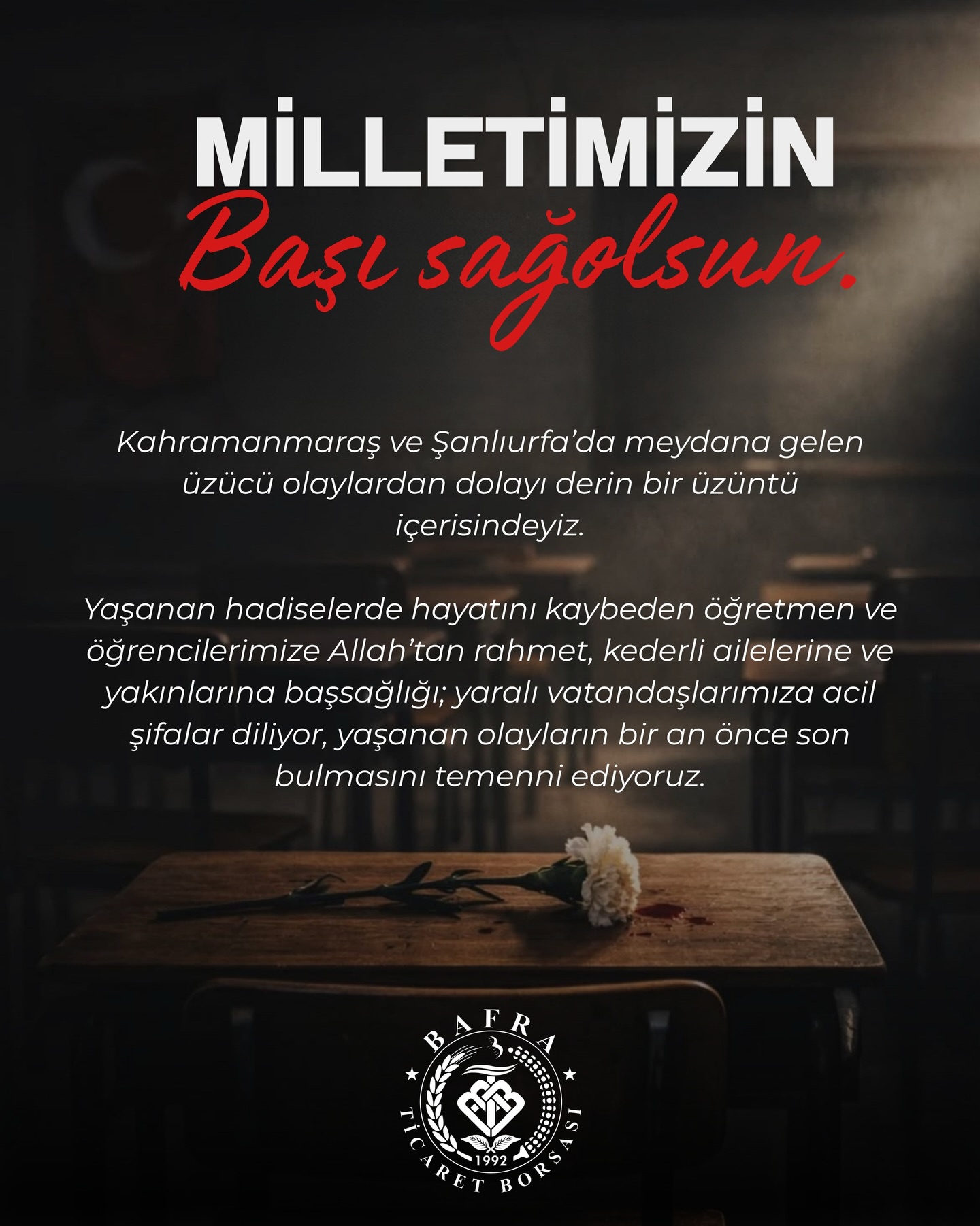 Milletimizin başı sağolsun